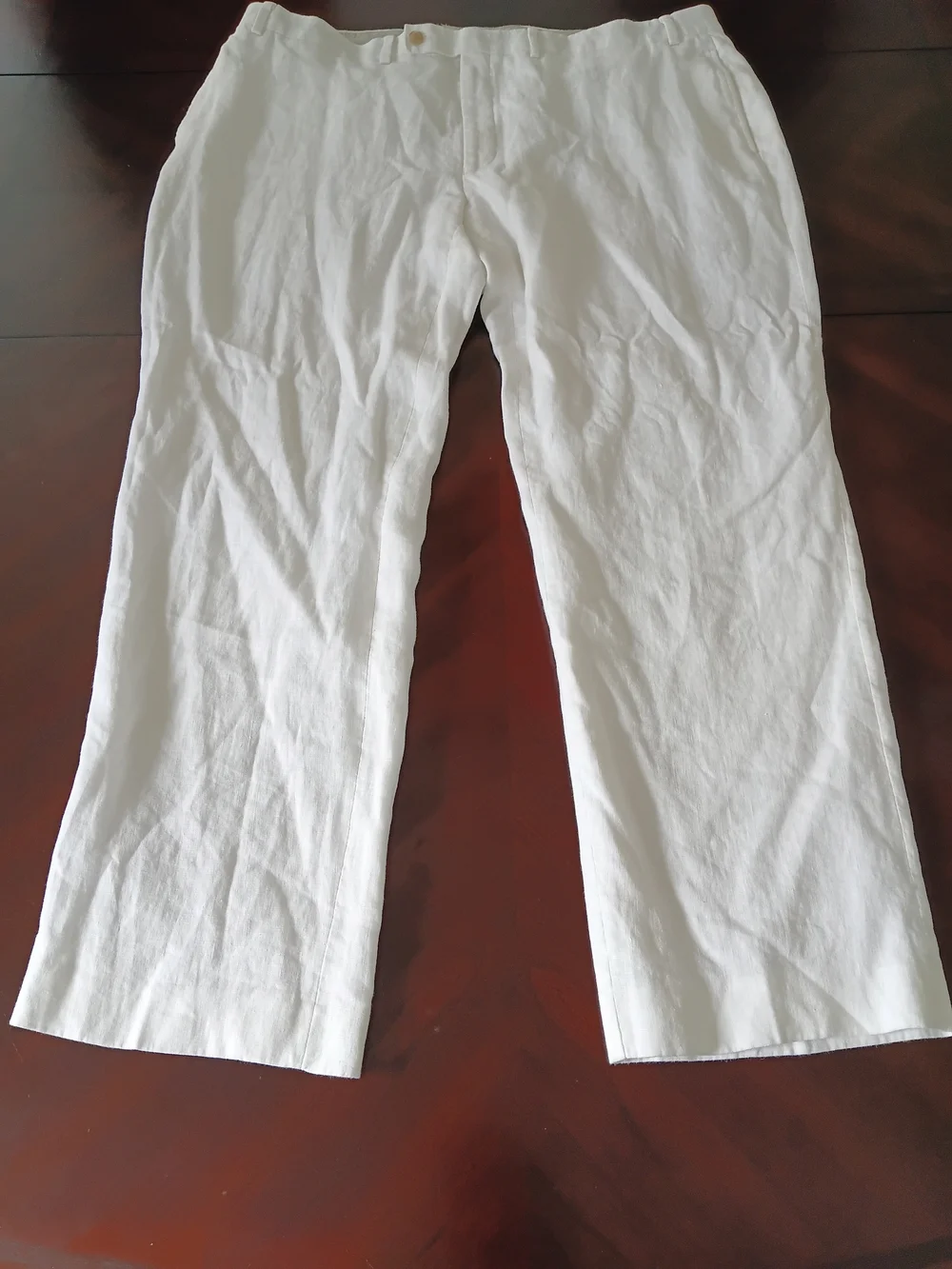 Ralph Lauren Men's White 100% Linen Straight Pants 42x30